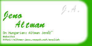 jeno altman business card